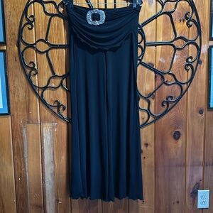 Drop Waist with Huge Silver Buckle Stretch Wide Leg Pants by Joseph Ribkoff Sz10